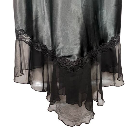 VTG ETIENNE Babydoll Beaded Lace Lingerie Ruffle Layered Hem Maxi Nightgown M - Picture 4 of 13